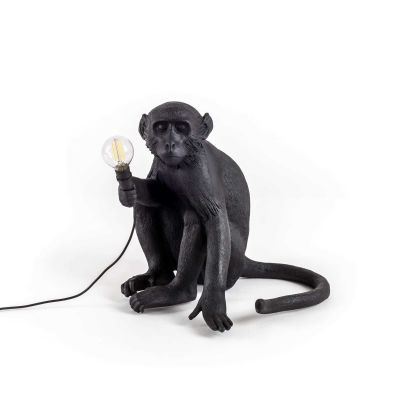 Monkey sitzend Indoor / Outdoor Tischleuchte schwarz Seletti